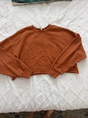 Rvca Rust Cropped Crewneck Sweatshirt - Women